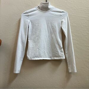 Women’s White Cropped Turtle Neck Long Sleeve S